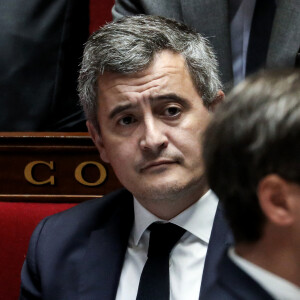 Le ministre de l'intérieur Gérald Darmanin et le Premier ministre Gabriel Attal - Séance de questions au gouvernement à l'assemblée nationale, à Paris, France, le 16 janvier 2024. © Stéphane Lemouton/Bestimage 