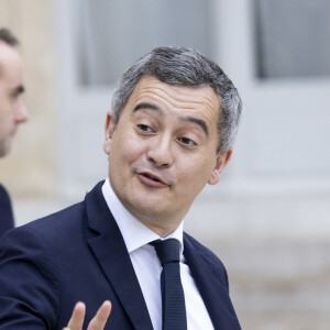 Le ministre de l'Intérieur Gérald Darmanin à la sortie du conseil des ministres du nouveau gouvernement au palais présidentiel de l'Elysée à Paris, France, le 12 janvier 2024. © Cyril Moreau/Bestimage 