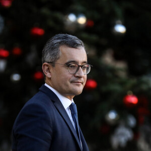 Le ministre de l'intérieur, Gérald Darmanin à la sortie du Conseil des ministres, au palais de l'Elysée, Paris, le 20 décembre 2023 © Stéphane Lemouton / Bestimage