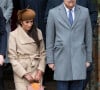Mais aucune allusion à la polémique concernant le timing et l'utilisation de leurs titres royaux
Meghan Markle et son fiancé le prince Harry - La famille royale d'Angleterre arrive à la messe de Noël à l'église Sainte-Marie-Madeleine à Sandringham, le 25 décembre 2017. 