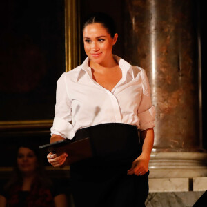 Meghan Markle, enceinte, duchesse de Sussex - Soirée de la remise du prix "Endeavour fund Awards" au Drapers' Hall à Londres le 7 février 2019. 