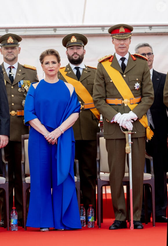 Le grand-duc Henri de Luxembourg et La grande-duchesse Maria Teresa de Luxembourg - La famille royale du Luxembourg célèbre la fête nationale à Luxembourg, le 23 juin 2023. 