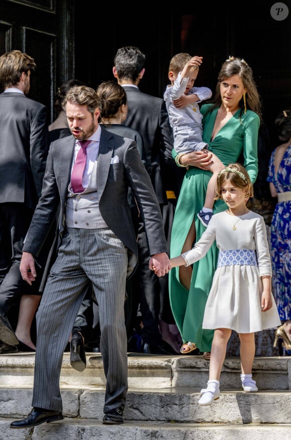 Princesse Amalia, Prince Felix - Mariage de la princesse Alexandra de Luxembourg et Nicolas Bagory à l'église Saint-Trophyme de Bormes-les-Mimosas. Le 29 avril 2023