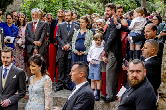 Prince Felix, Princesse Claire, Prince Liam - Mariage de la princesse Alexandra de Luxembourg et Nicolas Bagory à l'église Saint-Trophyme de Bormes-les-Mimosas. Le 29 avril 2023