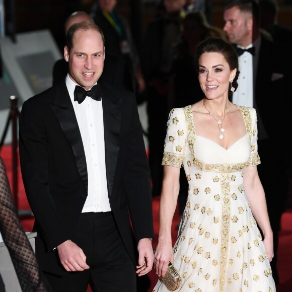 Le prince William, duc de Cambridge et Catherine Kate Middleton, la duchesse de Cambridge - 73e cérémonie des British Academy Film Awards (BAFTA) au Royal Albert Hall à Londres, le 2 février 2020. 