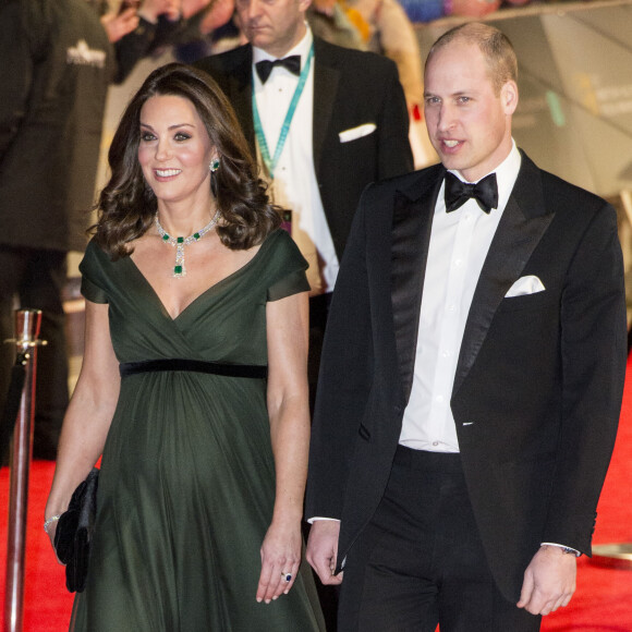 Par le passé, le couple royal avait illuminé le tapis rouge de sa présence
Le prince William, duc de Cambridge, et Catherine (Kate) Middleton, duchesse de Cambridge, (enceinte), à la 71ème cérémonie des British Academy Film Awards (BAFTA) au Royal Abert Hall à Londres, le 18 février 2018. © Ray Tang via Zuma Press/Bestimage