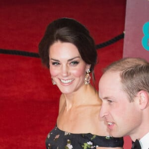 Le prince William et Catherine Kate Middleton, la duchesse de Cambridge - Arrivée des people à la cérémonie des British Academy Film Awards (BAFTA) au Royal Albert Hall à Londres, le 12 février 2017. 