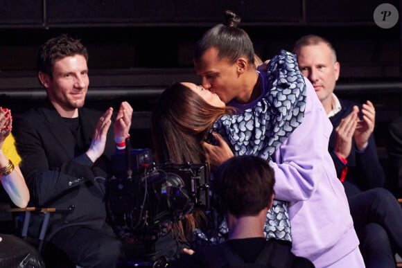 Exclusif - Stromae avec sa femme Coralie Barbier en backstage de la 38ème cérémonie des Victoires de la musique à la Seine musicale de Boulogne-Billancourt, France, le 10 février 2023. © Moreau-Veren/Bestimage 