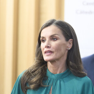 La reine Letizia d'Espagne visite l'exposition de l'héritage de Carmen Martín Gaite au Centre International de Langue Espagnole à Salamanque, le 20 février 2024. La reine a visité l'exposition de l'héritage de Carmen Martín Gaite, à l'occasion de la proclamation du prix "Art 2024", de la Fondation Princesse de Gérone, dans le cadre de la deuxième étape du "Tour des talents". 