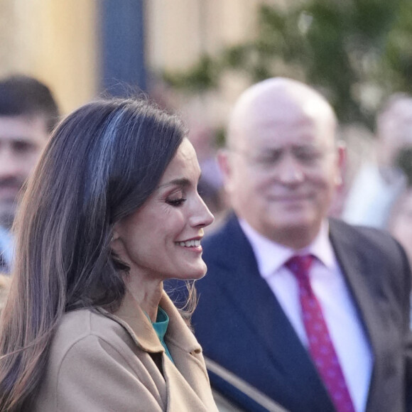 La reine Letizia d'Espagne visite l'exposition de l'héritage de Carmen Martín Gaite au Centre International de Langue Espagnole à Salamanque, le 20 février 2024. La reine a visité l'exposition de l'héritage de Carmen Martín Gaite, à l'occasion de la proclamation du prix "Art 2024", de la Fondation Princesse de Gérone, dans le cadre de la deuxième étape du "Tour des talents". 