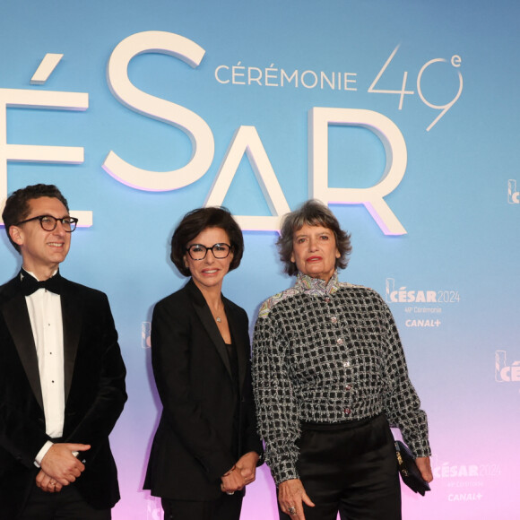 Maxime Saada, Rachida Dati, ministre de la Culture, Véronique Cayla, présidente de l’académie des César - Photocall de la 49ème édition de la cérémonie des César à l’Olympia à Paris le 23 février 2024 © Dominique Jacovides / Olivier Borde / Bestimage