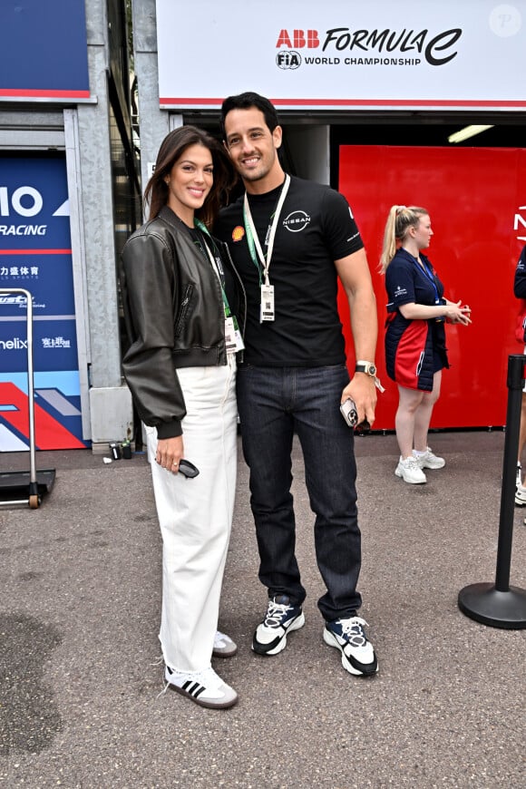 Iris Mittenaere (Miss France 2016) et son compagnon Diego El Glaoui durant le 6eme Monaco E-Prix à Monaco, le 6 mai 2023.