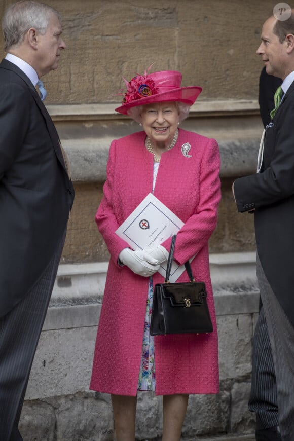 La reine Elisabeth II d'Angleterre, - Mariage de Lady Gabriella Windsor avec Thomas Kingston dans la chapelle Saint-Georges du château de Windsor le 18 mai 2019. 