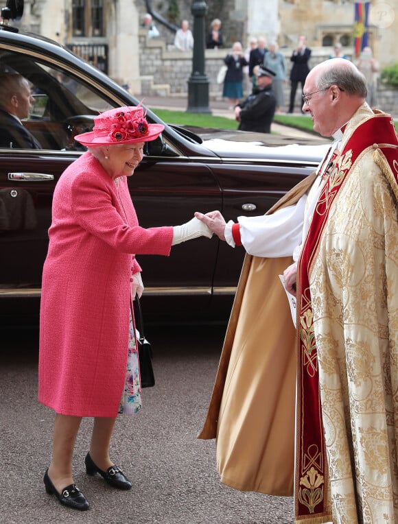 La reine Elisabeth II d'Angleterre et le prince Philip, duc d'Edimbourg - Mariage de Lady Gabriella Windsor avec Thomas Kingston dans la chapelle Saint-Georges du château de Windsor le 18 mai 2019. 