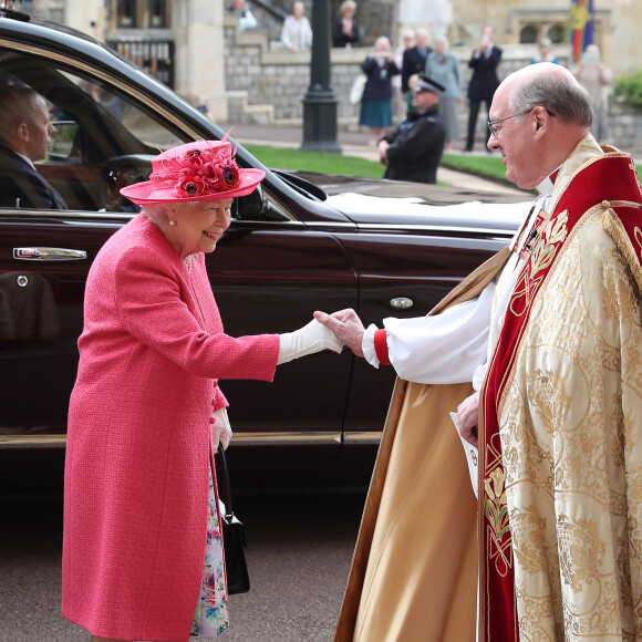 La reine Elisabeth II d'Angleterre et le prince Philip, duc d'Edimbourg - Mariage de Lady Gabriella Windsor avec Thomas Kingston dans la chapelle Saint-Georges du château de Windsor le 18 mai 2019. 