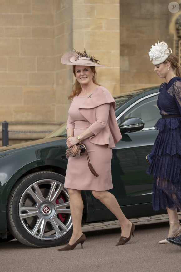 Sarah Ferguson, duchesse d'York - Mariage de Lady Gabriella Windsor avec Thomas Kingston dans la chapelle Saint-Georges du château de Windsor le 18 mai 2019. 