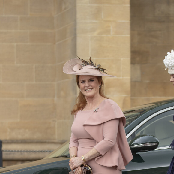 Sarah Ferguson, duchesse d'York - Mariage de Lady Gabriella Windsor avec Thomas Kingston dans la chapelle Saint-Georges du château de Windsor le 18 mai 2019. 