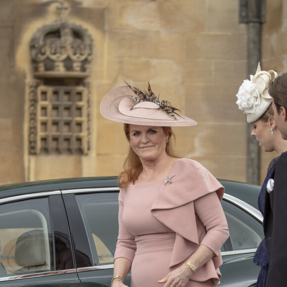 Sarah Ferguson, duchesse d'York - Mariage de Lady Gabriella Windsor avec Thomas Kingston dans la chapelle Saint-Georges du château de Windsor le 18 mai 2019. 