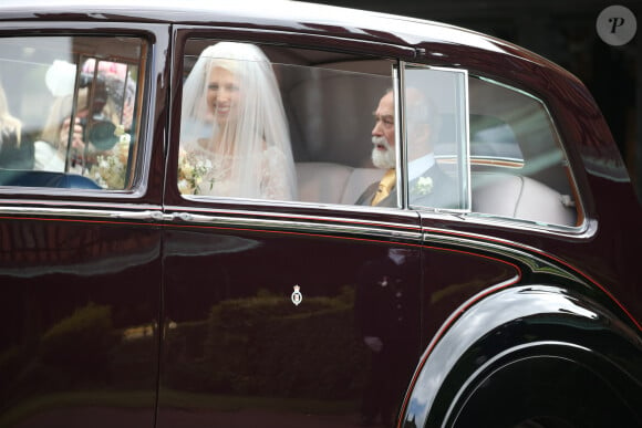 Lady Gabriella Windsor et son père le prince Michael of Kent - Mariage de Lady Gabriella Windsor avec Thomas Kingston dans la chapelle Saint-Georges du château de Windsor le 18 mai 2019. 