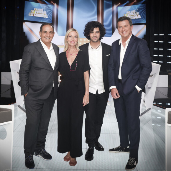 Exclusif - Laurent Fontaine, Rebecca Hampton, Sam (Quentin Cardiem), Pascal Bataille - Enregistrement de l'émission "Y'a que la vérité qui compte", présentée par L.Fontaine et P.Bataille, et diffusée sur C8 à partir du 12 octobre © Jack Tribeca / Bestimage