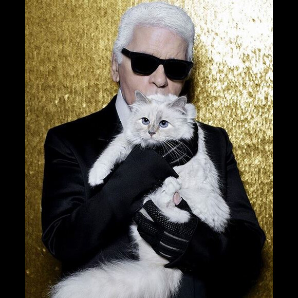 Karl Lagerfeld et sa chatte, Choupette.