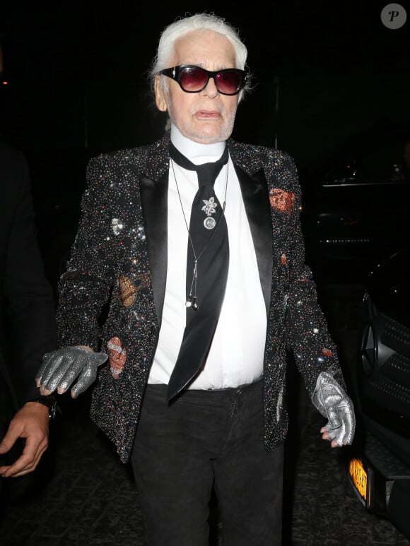 Karl Lagerfeld - Soirée Chanel à New York, le 23 octobre 2017. 