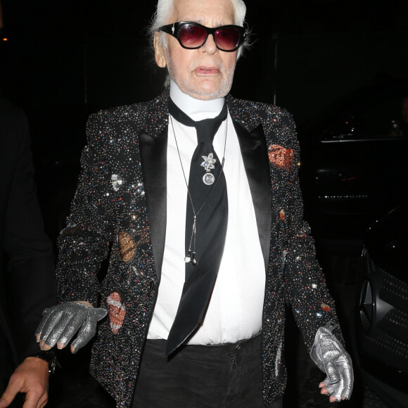 Karl Lagerfeld - Soirée Chanel à New York, le 23 octobre 2017. 