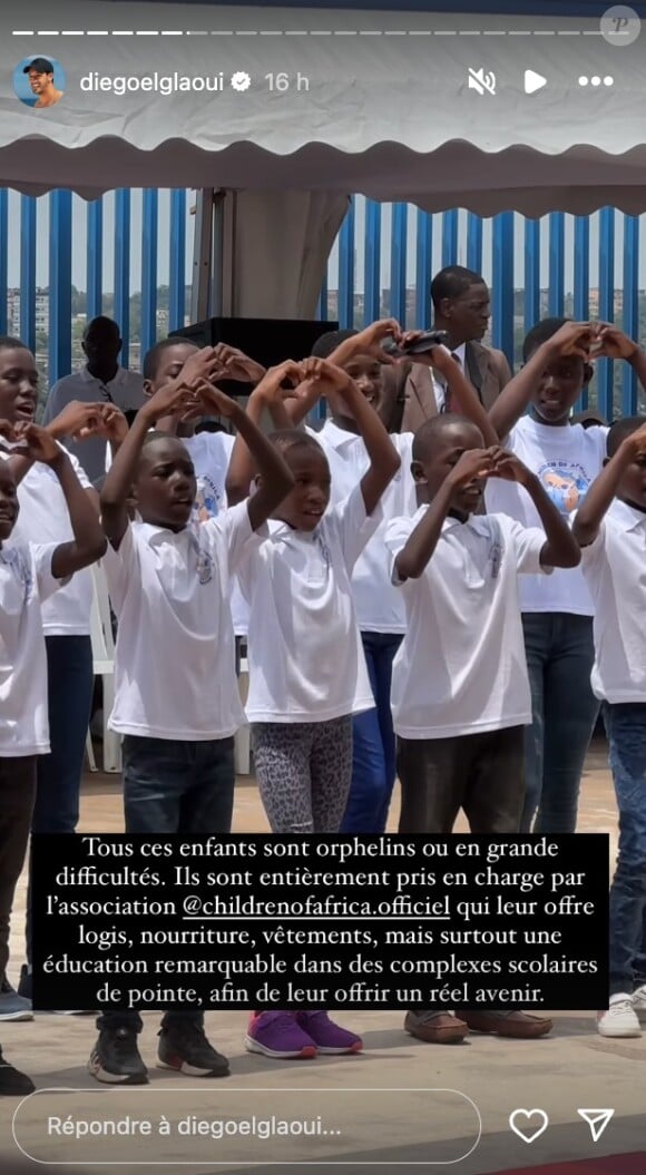 Diego El Glaoui a relayé sur Instagram des images de l'inauguration de la Nouvelle Case des Enfants, un foyer d'accueil crée par la Fondation Children Of Africa.