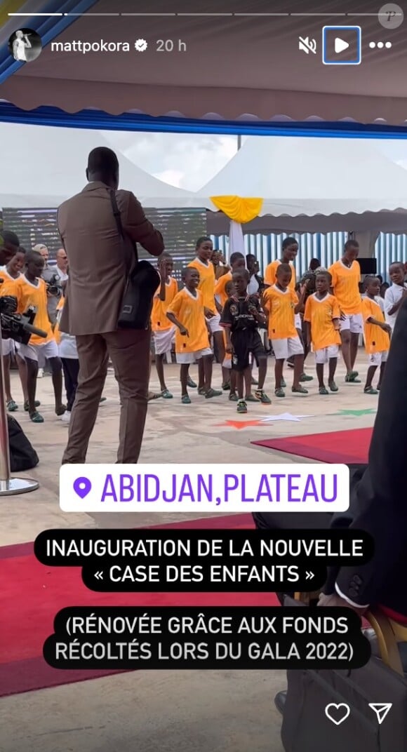 M. Pokora à Abidjan pour assister à l'inauguration de la Nouvelle Case des Enfants, un foyer d'accueil crée par la Fondation Children Of Africa.