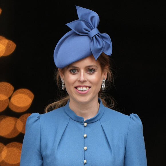 La princesse Beatrice d'York - Les membres de la famille royale et les invités à la sortie de la messe du jubilé, célébrée à la cathédrale Saint-Paul de Londres, Royaume Uni, le 3 juin 2022. 