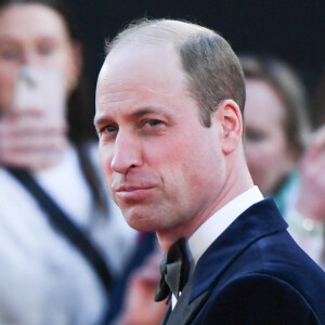 Prince William lors des BAFTA awards au Royal Albert Hall à Londres le 18 février 2024.