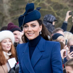 Catherine (Kate) Middleton, princesse de Galles - Les membres de la famille royale britannique lors de la messe du matin de Noël en l'église St-Mary Magdalene à Sandringham, le 25 décembre 2023.