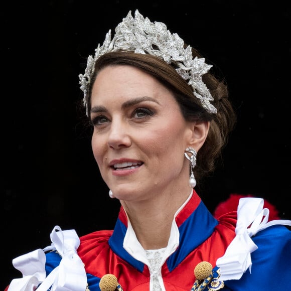 Catherine (Kate) Middleton, princesse de Galles - La famille royale britannique salue la foule sur le balcon du palais de Buckingham lors de la cérémonie de couronnement du roi d'Angleterre à Londres le 5 mai 2023. 