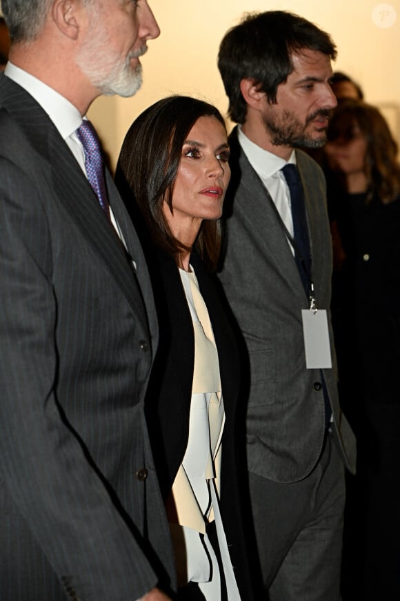 Le roi Felipe VI et la reine Letizia d'Espagne inaugurent la 43ème édition de la Foire internationale d'art contemporain (ARCO) à Madrid, le 6 mars 2024. 