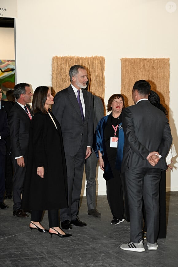 Le roi Felipe VI et la reine Letizia d'Espagne inaugurent la 43ème édition de la Foire internationale d'art contemporain (ARCO) à Madrid, le 6 mars 2024. 