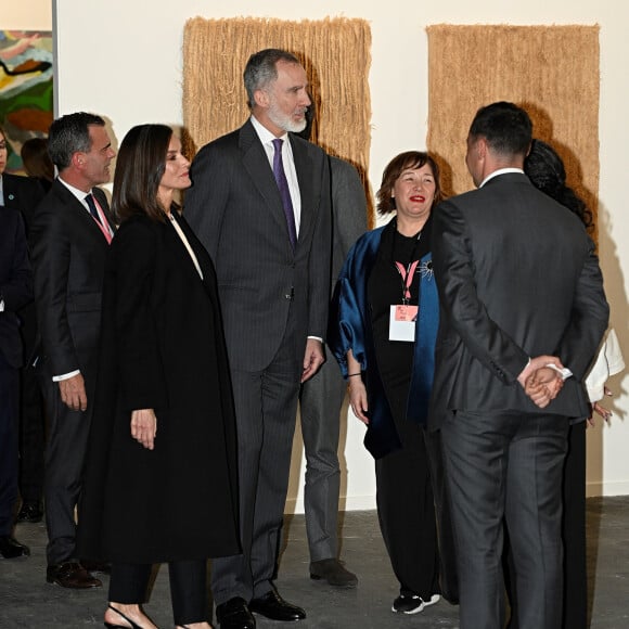 Le roi Felipe VI et la reine Letizia d'Espagne inaugurent la 43ème édition de la Foire internationale d'art contemporain (ARCO) à Madrid, le 6 mars 2024. 