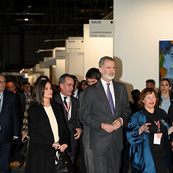 Le roi Felipe VI et la reine Letizia d'Espagne inaugurent la 43ème édition de la Foire internationale d'art contemporain (ARCO) à Madrid, le 6 mars 2024. 