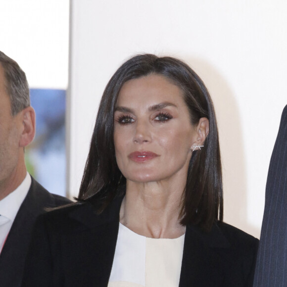 La reine Letizia d'Espagne lors de l'inauguration de l'ARCO (Salon d'Art Contemporain) à Madrid. Le 6 mars 2024  King Felipe VI and Queen Letizia attend the opening of ARCO (Contemporary Art Fair) . Madrid - March 6, 2024 