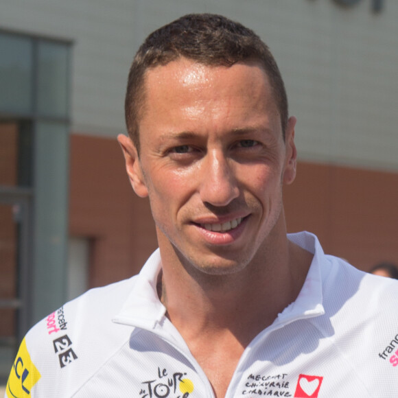 Exclusif - Frédérick Bousquet - Préparatifs avant départ dans le cadre de l'étape du coeur 2017 au profit de l'association "Mécénat Chirurgie Cardiaque" au stade Orange Vélodrome à Marseille, le 22 juillet 2017. © CVS/Bestimage (no web - No Blog pour suisse et Belgique)