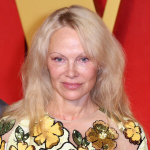 L'ancienne star de la série culte "Alerte à Malibu" avait décidé de ne pas porter de maquillage
Pamela Anderson à la soirée des Oscars organisée par le magazine Vanity Fair.