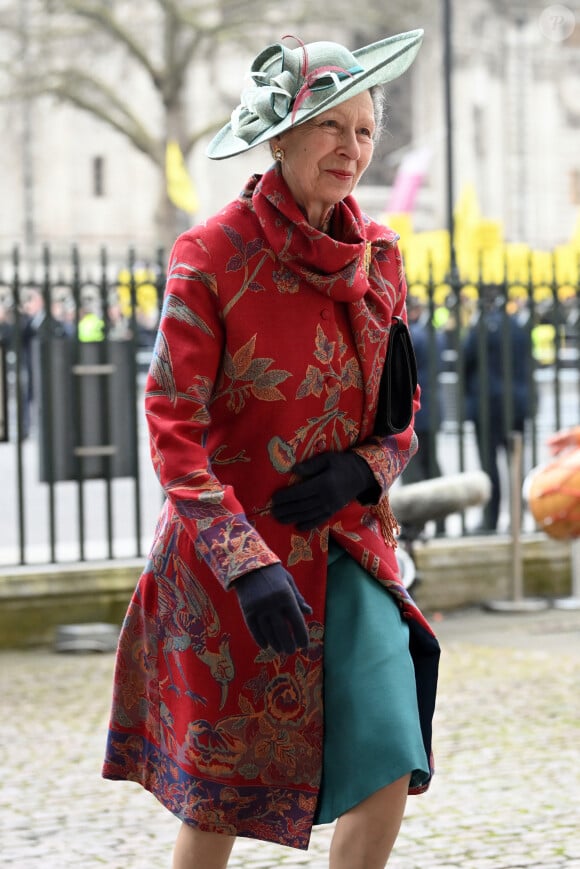 La princesse Anne - La famille royale britannique et les invités assistent au service de célébration de la Journée du Commonwealth à l'abbaye de Westminster de Londres, Royaume Uni, le 11 mars 2024. 