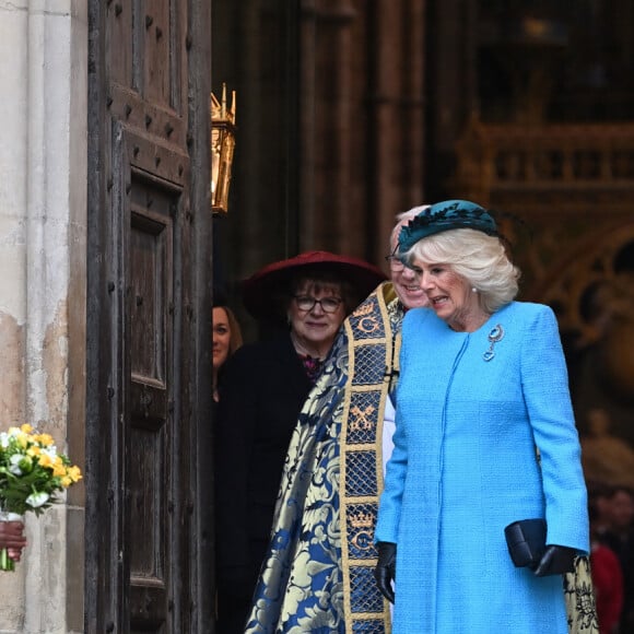 Camilla Parker Bowles, reine consort d'Angleterre - La famille royale britannique et les invités assistent au service de célébration de la Journée du Commonwealth à l'abbaye de Westminster de Londres, Royaume Uni, le 11 mars 2024. 