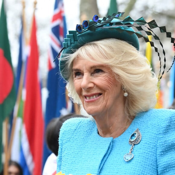 Camilla Parker Bowles, reine consort d'Angleterre - La famille royale britannique et les invités assistent au service de célébration de la Journée du Commonwealth à l'abbaye de Westminster de Londres, Royaume Uni, le 11 mars 2024. 