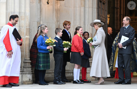Le prince Edward, duc d'Edimbourg et Sophie Rhys-Jones, duchesse d'Edimbourg - La famille royale britannique et les invités assistent au service de célébration de la Journée du Commonwealth à l'abbaye de Westminster de Londres, Royaume Uni, le 11 mars 2024