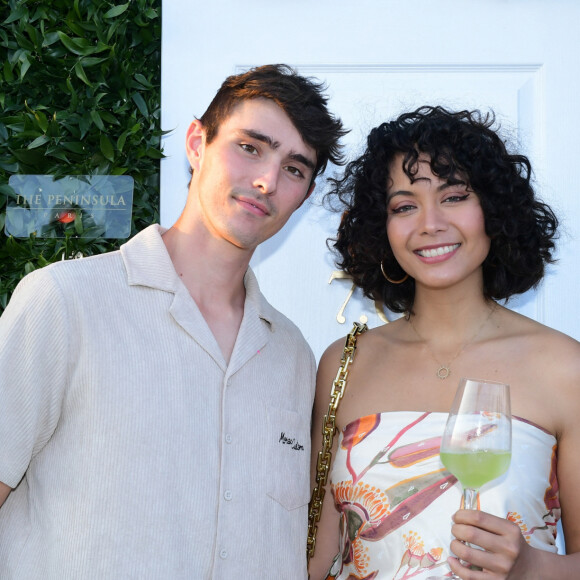 Un duo complice.
Exclusif - Vaimalama Chaves (Miss France 2019) et son fiancé Nicolas Fleury à la soirée Jardin Secret sur le rooftop de l'hôtel The Peninsula Paris le 7 juin 2023. © Rachid Bellak / Bestimage 