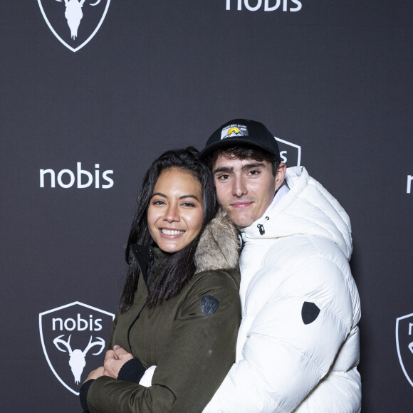 Exclusif - Vaimalama Chaves (Miss France 2019) et son compagnon Nicolas Fleury - Nobis fête ses 15 ans en inaugurant sa nouvelle boutique dans le 2ème arrondissement de Paris, France, le 25 novembre 2021. © Pierre Perusseau/Bestimage$ 