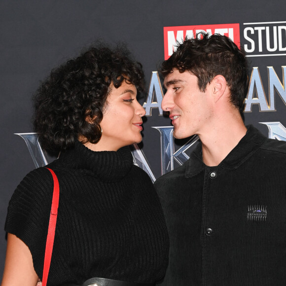 Vaimalama Chaves (Miss France 2019) et son compagnon Nicolas Fleury - Avant-première du film "Black Panther: Wakanda Forever" au Grand Rex à Paris le 7 novembre 2022. © Coadic Guirec/Bestimage 