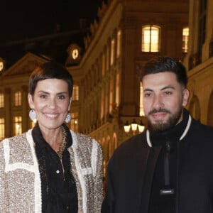 Cristina Cordula et son fils Enzo - Arrivées au défilé de mode Giambattista Valli Haute Couture printemps/été 2024 (PFW) à Paris le 22 janvier 2024. © Christophe Aubert via Bestimage 