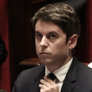 Le Premier ministre, Gabriel Attal - Séance de questions au gouvernement à l'Assemblée Nationale, à Paris, France, le 12 mars 2024. © Stéphane Lemouton/Bestimage