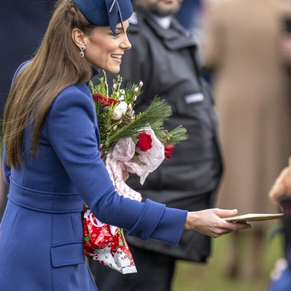 Catherine (Kate) Middleton, princesse de Galles - Les membres de la famille royale britannique lors de la messe du matin de Noël en l'église St-Mary Magdalene à Sandringham.